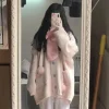 kosahiki japonais kawaii bouton tricoté cardigan femmes bleu kardigan damski harajuku mignon fille pull à capuche vestes y2k manteau