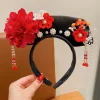 Antique fleur Style chinois chapeaux arc perle Style ancien bandeau gland princesse cheveux cerceau Hanfu pince à cheveux femmes