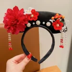 Antique fleur Style chinois chapeaux arc perle Style ancien bandeau gland princesse cheveux cerceau Hanfu pince à cheveux femmes Antique fleur Style chinois chapeaux arc perle Style ancien bandeau gland princesse cheveux cerceau Hanfu pince à cheveux femmes