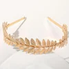 diadèmes de feuilles d'olive dorées vintage, couronne de patients, coiffure de mariage, bijoux de cheveux de mariées, bandeau pour femmes, accessoire de cheveux