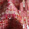 Redraspberry-Tissu en tweed rouge et rose pour femme, matériel de vêtement, automne, veste, robe, manteau, jupe, bricolage, couture, gril, livraison gratuite, 145cm