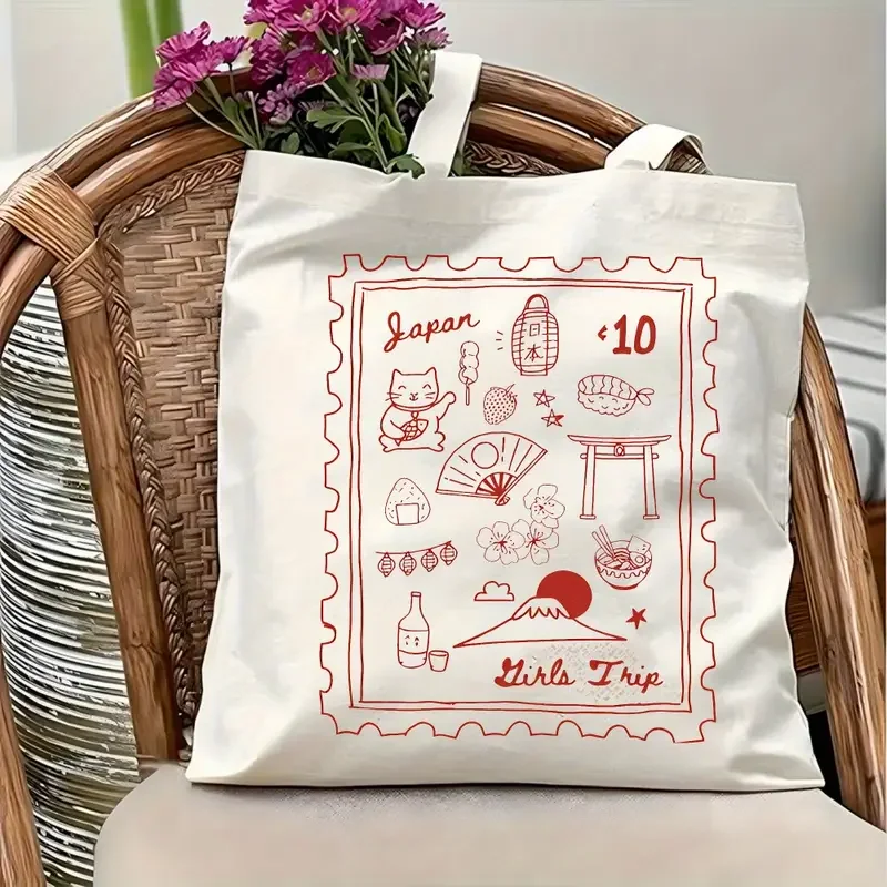 sac fourre tout en toile japan trip sac à bandoulière en toile avec icônes et monuments japonais pour sacs à main de voyage et de shopping pour filles sac fourre tout en toile japan trip sac à bandoulière en toile avec icônes et monuments japonais pour sacs à main de voyage et de shopping pour filles