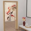 koi poisson style japonais porte rideau cuisine entrée fengshui drapé chambre lin tissu maison entrée suspendus décor demi rideaux