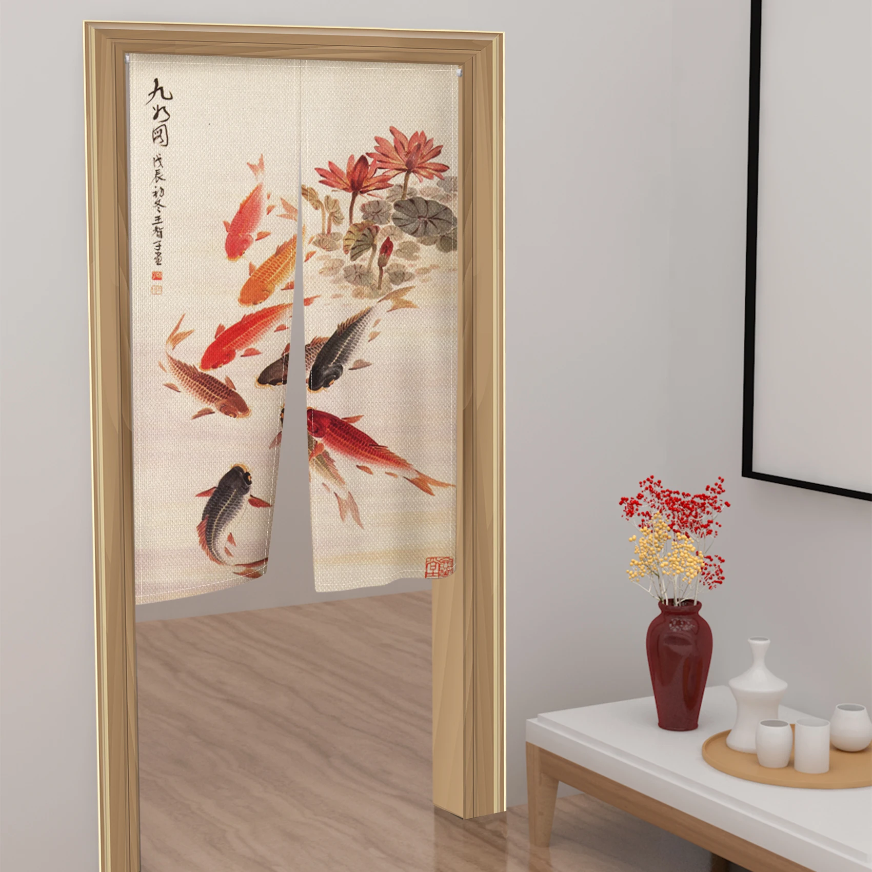 koi poisson style japonais porte rideau cuisine entrée fengshui drapé chambre lin tissu maison entrée suspendus décor demi rideaux koi poisson style japonais porte rideau cuisine entrée fengshui drapé chambre lin tissu maison entrée suspendus décor demi rideaux