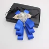collier formel rétro en strass pour hommes, fleur en cristal, élégant, nœud papillon, style britannique, vintage, accessoire de costume pour hommes