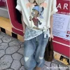 mini jupe en dentelle à lacets, coupe cintrée, tablier y2k, jupe portefeuille, joli rideau de pet harajuku pour femmes