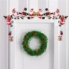 décor d'angle de porte du père noël, cadre de porte de dessin animé de noël, bonhomme de neige, renne, pendentif en bois, décor de maison de fête, nouvelle collection