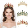 bijoux de cheveux à la mode, couronnes en cristal baroque, couronne de princesse élégante de luxe, ornement brillant, couvre chef de mariée vintage pour femmes et filles