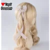 gothique harajuku y2k fille lolita japonais doux arc double queue de cheval casque perle chaîne ruban épingle à cheveux bord pince pince à cheveux
