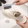 brosse à chaussures en caoutchouc double face, poils souples, pour vêtements, chaussures, soins spécialisés, étanche, outil de nettoyage pour enlever la saleté
