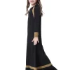 abayas musulmanes noires et rouges pour filles, robes de soirée eid mubarak, élégance turque, caftan d'été doux pour enfants, très élastique