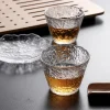 ensemble de tasses à thé kung fu en verre de style japonais, sous verre à thé à la maison, tasse à vin et à café, petite tasse à expresso