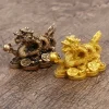 statuette de dragon de bon augure chinoise dorée, sculpture feng shui, décoration de maison, salon, chambre à coucher, bureau, dragon