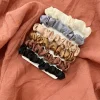 chouchous en satin de soie pour femmes et filles, 6 pièces/ensemble, attaches élastiques en soie, couleur unie, accessoires pour cheveux