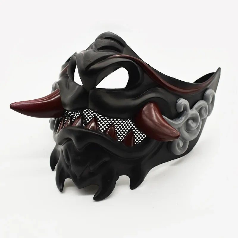 masque demi visage de samouraï japonais oni pour ixd'halloween, accessoires de ix masque demi visage de samouraï japonais oni pour ixd'halloween, accessoires de ix
