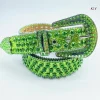 Sangle de taille cloutée entièrement en diamant pour hommes et femmes, ceinture d&rsquo;été, environnement kendning, robe en jean luxueuse