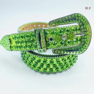 Sangle de taille cloutée entièrement en diamant pour hommes et femmes, ceinture d&rsquo;été, environnement kendning, robe en jean luxueuse