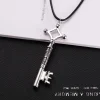 collier attaque sur titan pour hommes, pendentif clé eren shingeki no kyojin, mode vintage rétro anime, bijoux cosplay, 2024