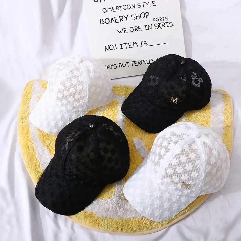 mode décontracté coréen filles femmes hip hop visières casquette maille chapeau dentelle fleur casquette de baseball mode décontracté coréen filles femmes hip hop visières casquette maille chapeau dentelle fleur casquette de baseball