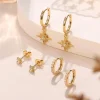 bobisty 3 paires de boucles d'oreilles créoles pour femmes plaquées or balancent cerceau boucles d'oreilles piles boucles d'oreilles délicates cartilage piercing bijoux