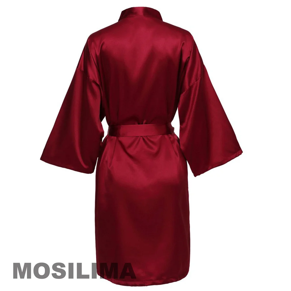 robe de mariée d'équipe de fête de mariage avec lettres noires, pyjama kimono en satin, peignoir de demoiselle d'honneur sp2000 robe de mariée d'équipe de fête de mariage avec lettres noires, pyjama kimono en satin, peignoir de demoiselle d'honneur sp2000