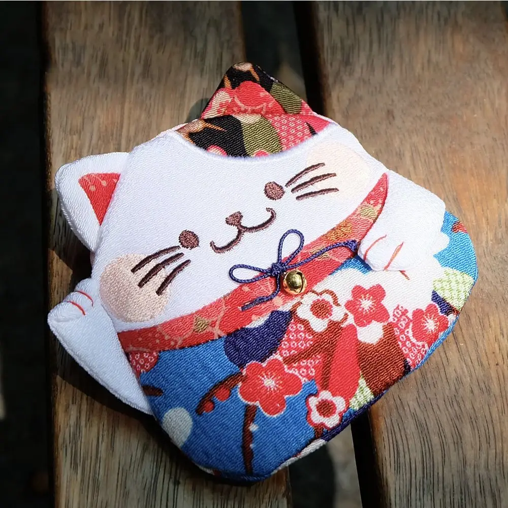 maneki neko – porte monnaie de style japonais, portefeuilles à fermeture éclair, pochette chat porte bonheur, sac de rangement, porte carte imprimé floral pour femmes maneki neko – porte monnaie de style japonais, portefeuilles à fermeture éclair, pochette chat porte bonheur, sac de rangement, porte carte imprimé floral pour femmes