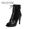 dkzsyim femme chaussures de danse latine en cuir fête tango danse chaussons pour femmes salsa danse talons chaussures de salle de bal sexy talons aiguilles