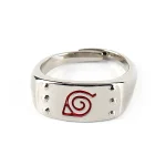Bague en métal, 2 pièces, anime japonais NARUTO Konohagakure, cadeau