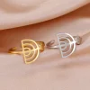 dawapara – bague menorah juive, symbole de jérusalem, hanukkah chanukah, cadeau, bijoux juifs, anneaux réglables en acier inoxydable