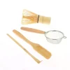 ensemble de fouets matcha en bambou fait à la main, cuillère à thé traditionnelle, passoire à thé profonde, support de rangement pour fouet transparent, 4 pièces