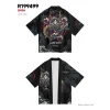 cardigan imprimé dragon pour hommes et femmes, vêtements de plage asiatiques, kimono japonais harajuku, mode haori