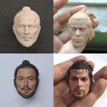 Épéiste de samouraï japonais Miyamoto Musash, sculpture de tête, modèle adapté au soldat masculin de 12 pouces, poupées corporelles, 1/6