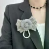 ruban noir, petit nœud à carreaux parfumé, broche à pampilles en perles de camélia, broche à nœud papillon deuil noir