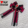 pince à cheveux gothique vin foncé rouge lolita, petit article, couvre chef, sous culture y2k punk halloween, épingle à cheveux, bandeau, accessoires pour cheveux
