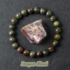 Bracelets élastiques en pierre de sang de Dragon naturel pour femmes et hommes, breloque en perles de jaspe de dinosaure, bijoux de guérison, Yoga, méditation, cadeau