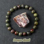 Bracelets élastiques en pierre de sang de Dragon naturel pour femmes et hommes, breloque en perles de jaspe de dinosaure, bijoux de guérison, Yoga, méditation, cadeau