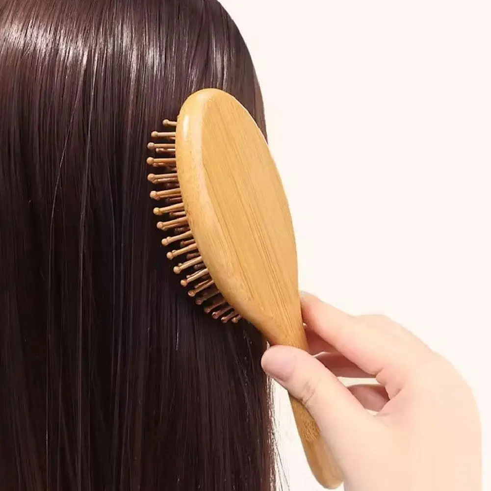 brosse à cheveux en bambou, peigne en bambou en bois naturel, brosse démêlante, peigne à dents larges et à queue pour cheveux épais/fins/bouclés/secs brosse à cheveux en bambou, peigne en bambou en bois naturel, brosse démêlante, peigne à dents larges et à queue pour cheveux épais/fins/bouclés/secs