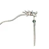pince à cheveux dragon perlée en forme de vague, épingle à cheveux hanfu avec pompon, pince queue de cheval de style coréen, pince à cheveux de style chinois