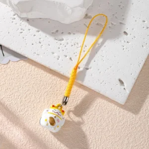 Chat porte-bonheur chat porte-bonheur breloques de téléphone breloques de téléphone court Maneki Neko chaîne de téléphone Ins dessin animé chat porte-clés cadeau créatif