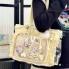 nouveau y2k mignon japonais ita sac lolita fille transparent épaule fourre tout sac grande capacité bandoulière sac décontracté bricolage affichage sacs à main