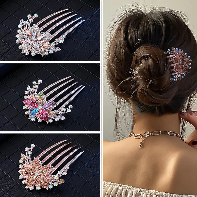 pinces à cheveux vintage à fleurs en cristal, style coréen, mode perle strass, peignes, épingles à cheveux brillantes pour femmes, accessoires pour cheveux pinces à cheveux vintage à fleurs en cristal, style coréen, mode perle strass, peignes, épingles à cheveux brillantes pour femmes, accessoires pour cheveux