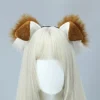 bandeau d'oreille de chien en fourrure, queue de dessin animé comic con, accessoires de cosplay, simulation de peluche, queue d'oreilles d'animaux