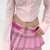 jupes à carreaux roses harajuku kawaii, style preppy pour filles, mini jupes plissées sexy jk avec short y2k kawaii pour femmes, 2025