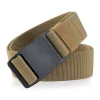 ceinture tressée élastique en nylon réglable, décontractée, design de marque de luxe, boucle en plastique, ceinture de loisirs avec fermeture en plastique
