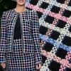 Tissu Tweed en coton pour manteau, ligne multicolore, carreaux noirs, bricolage Tissu Tweed en coton pour manteau, ligne multicolore, carreaux noirs, bricolage