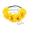 plage tournesol élastique bandeau de cheveux bohême mode bandeau de cheveux à la main fausse fleur femmes couronne arc en ciel couleur romantique bandeau
