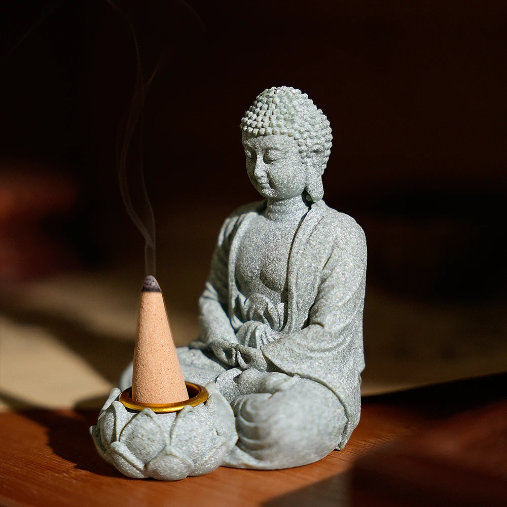décorations d'aromathérapie pour la maison, nouveaux ornements chinois pour salon, thé zen, artisanat de bureau, petite sculpture de bouddha assise décorations d'aromathérapie pour la maison, nouveaux ornements chinois pour salon, thé zen, artisanat de bureau, petite sculpture de bouddha assise