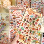 1 pc/4 pièces Style japonais Kawaii nourriture goutte 3D Relief autocollants Scrapbooking bricolage journal papeterie journal décor mignon autocollants