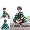demon slayer anime action figure, kamado, tanjirou, nezuko, posture assise, modèle en pvc, collection butter toy gift for kids, 10 15cm