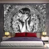 tapisserie murale suspendue de dessin animé d'horreur japonais, tapiz mystérieux, illustration d'horreur de dessin animé, décoration de salle d'art kawaii pour la maison
